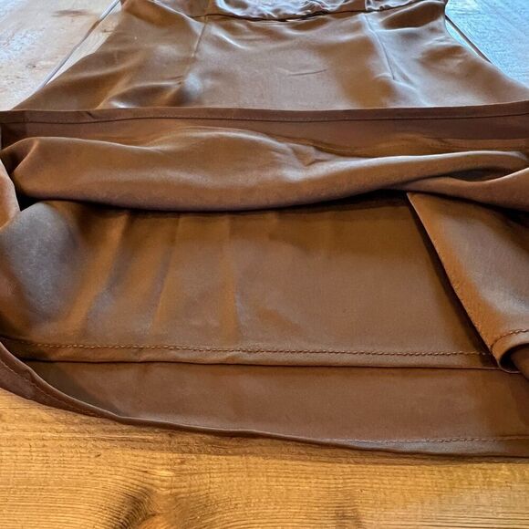 Meshki Ayla Chocolate Satin Cut out Mini Dress Size Small NWT - Picture 7 of 14